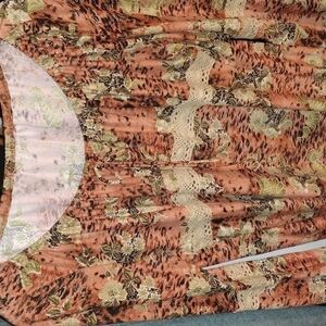 𝅺nwot pattern shirt with bell sleeves